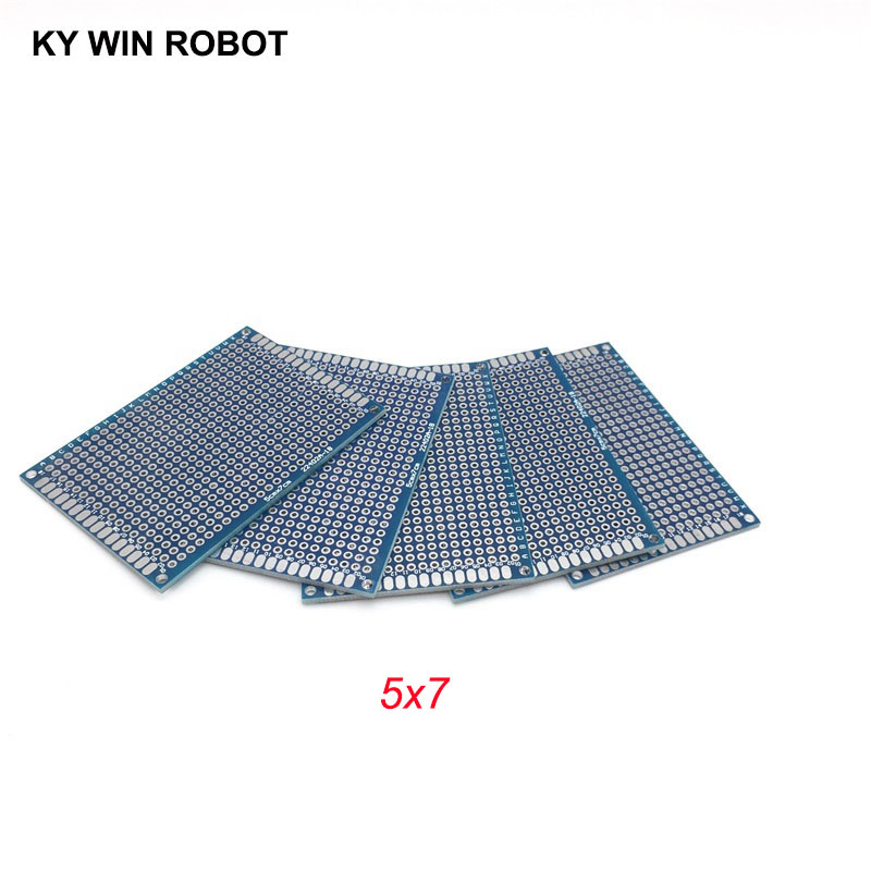 Pcb Prototyping Board - 5 sztuk 5x7cm 50x70mm niebieski dwustronnie