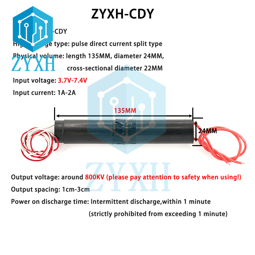Boost Converter - Generator wysokiego napięcia 3.7V-7.4V 6V-12V do