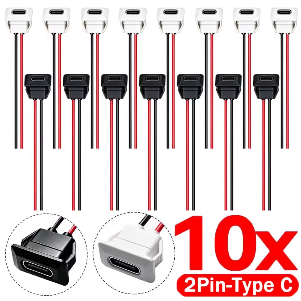 Usb C Cable - Gniazdo USB typu C, wodoodporne, 2-pinowe,