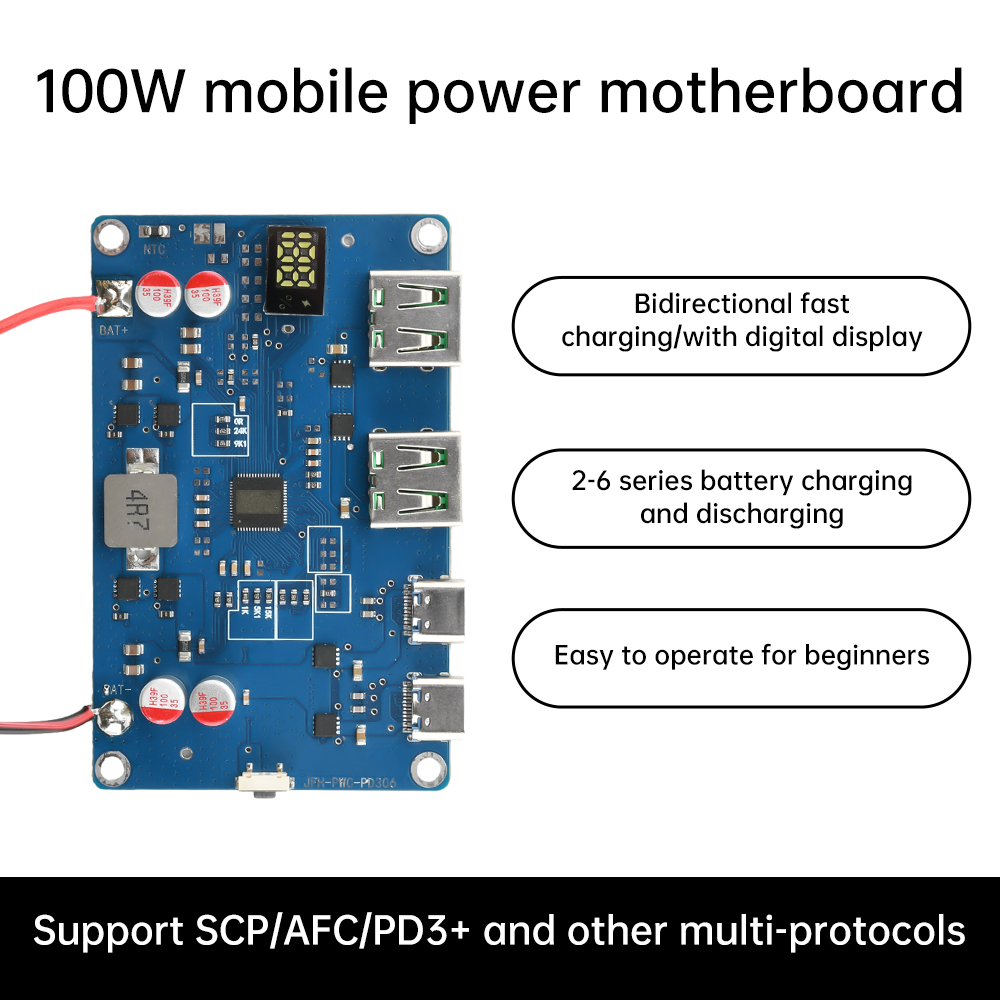 100W PD QC mobilny moduł zasil – Li Ion Charger Module recenzja i cena